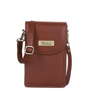 Crossbody Cell Phone Wallet in Brown Colour – Leather Sling Travel Purse